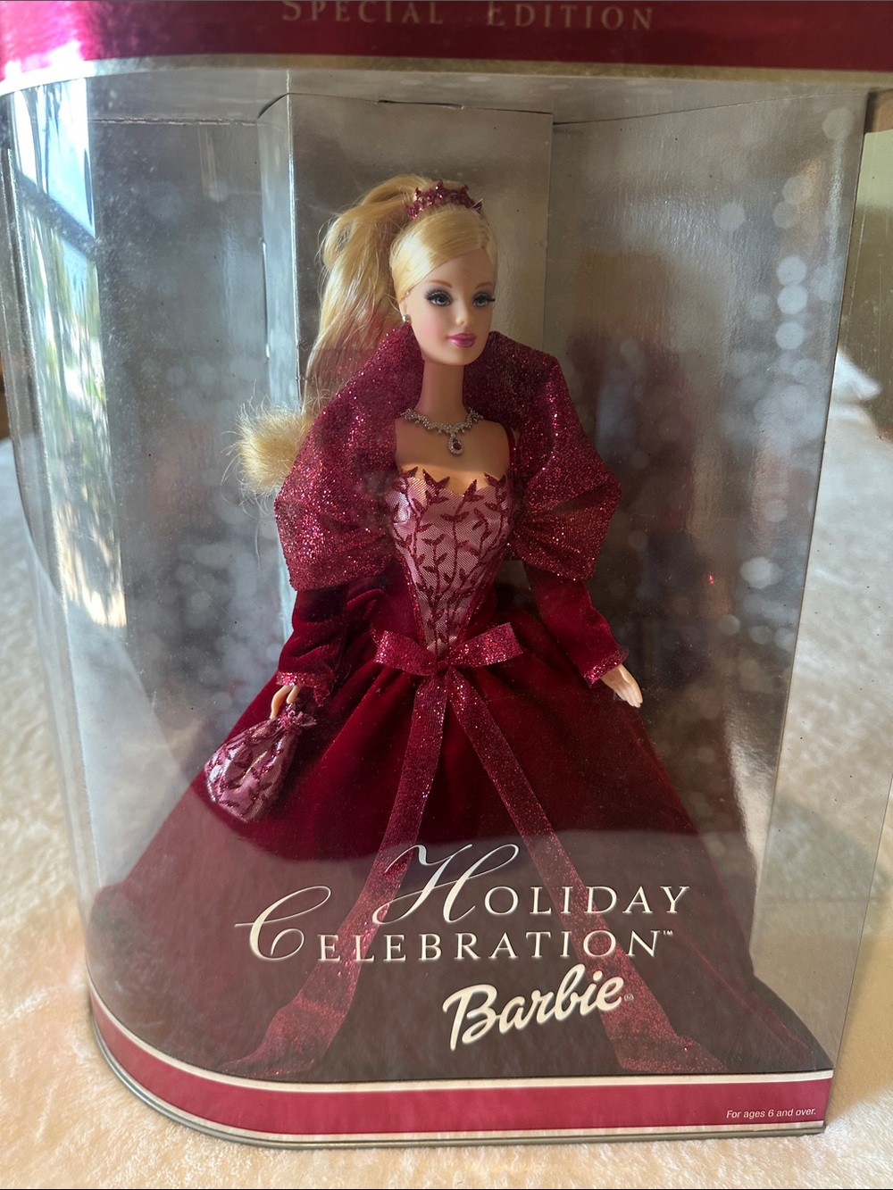 Barbie Holiday Celebration Doll in Burgundy and Pink 2002 Edition